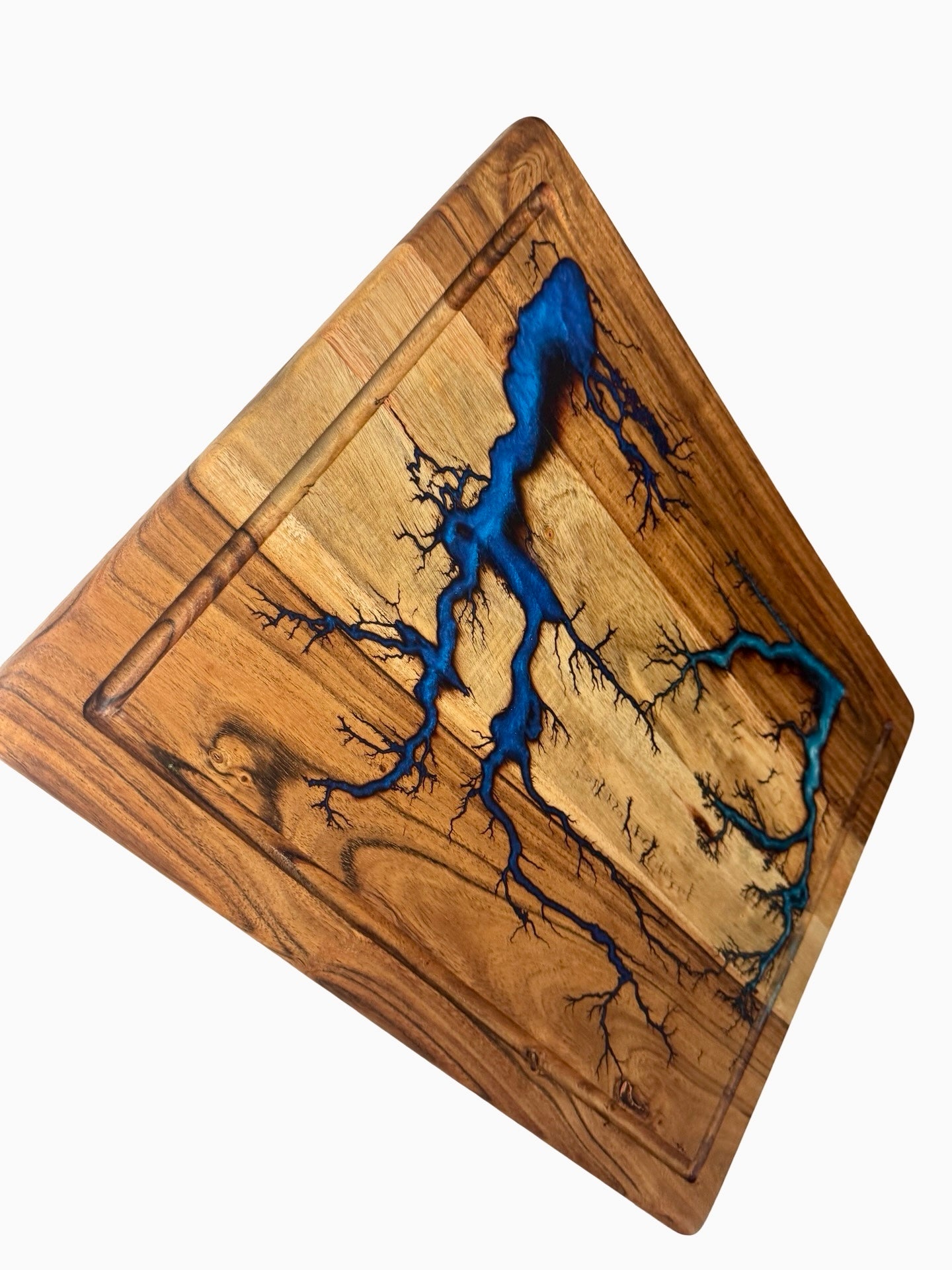 Resin Chopping Board | Blues | Fractal Flow Designs | Australia