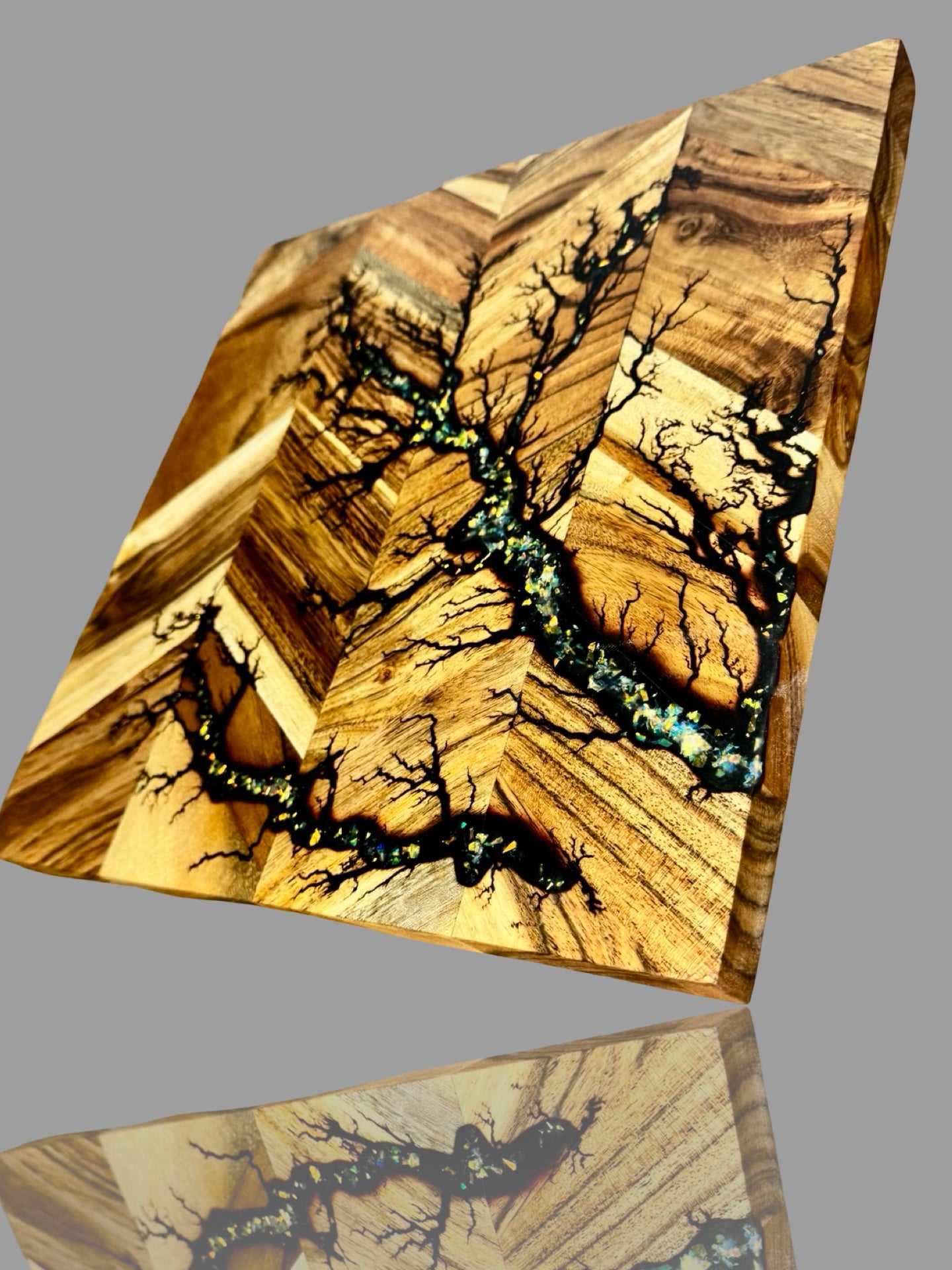 Resin chopping board by Fractal Flow Designs, premium handcrafted timber, perfect for charcuterie or carving