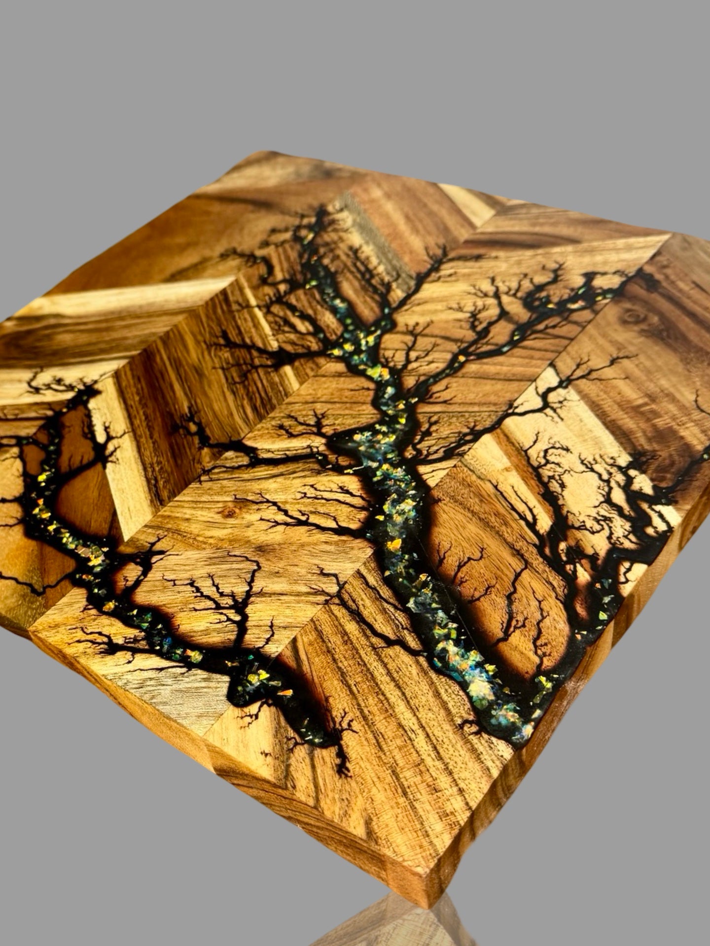Luxury resin and timber chopping board, handcrafted in Australia, gift-worthy charcuterie and carving platter