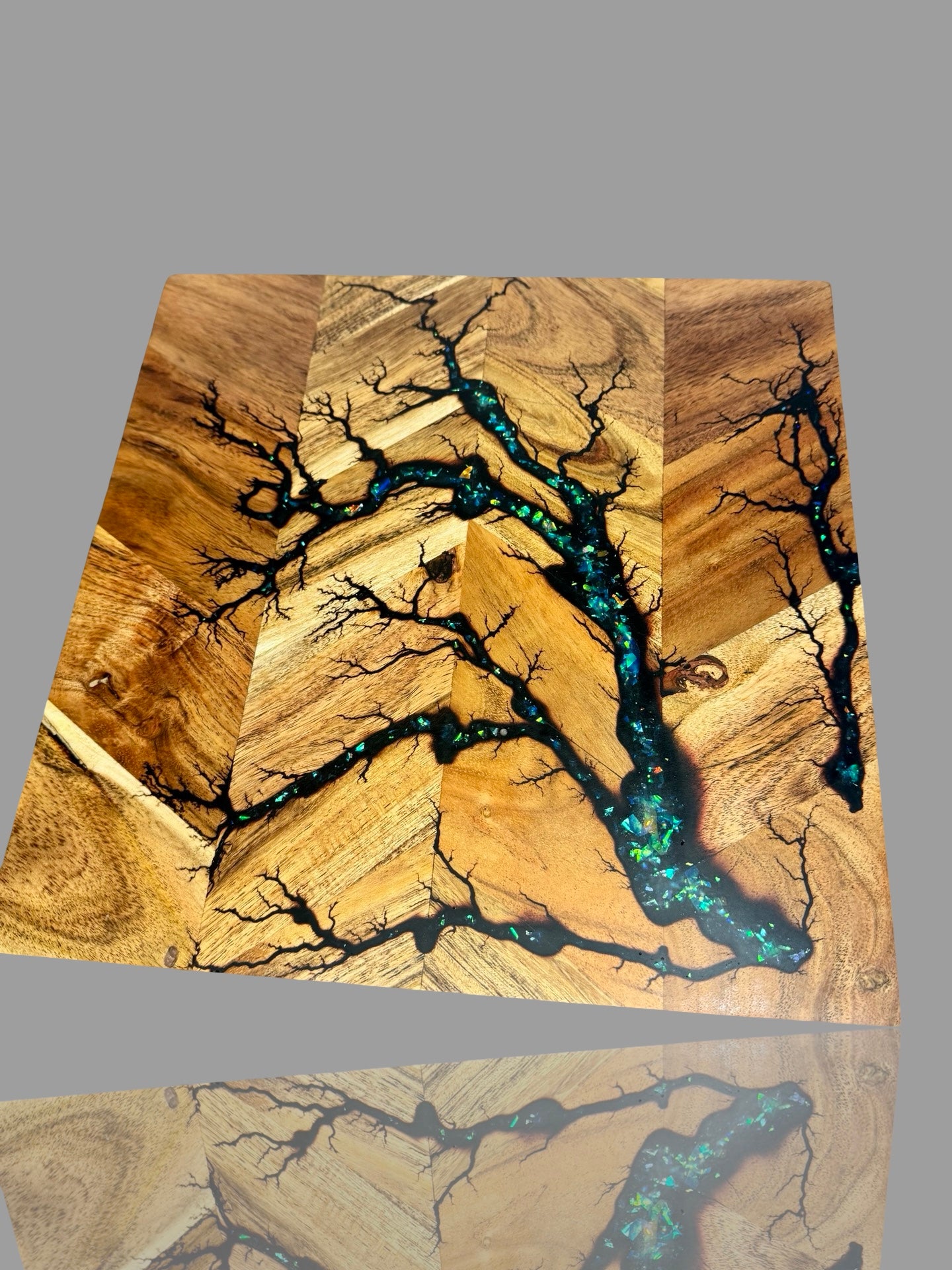 Australian-made resin chopping board, premium gift-worthy kitchenware by Fractal Flow Designs, unique fractal art