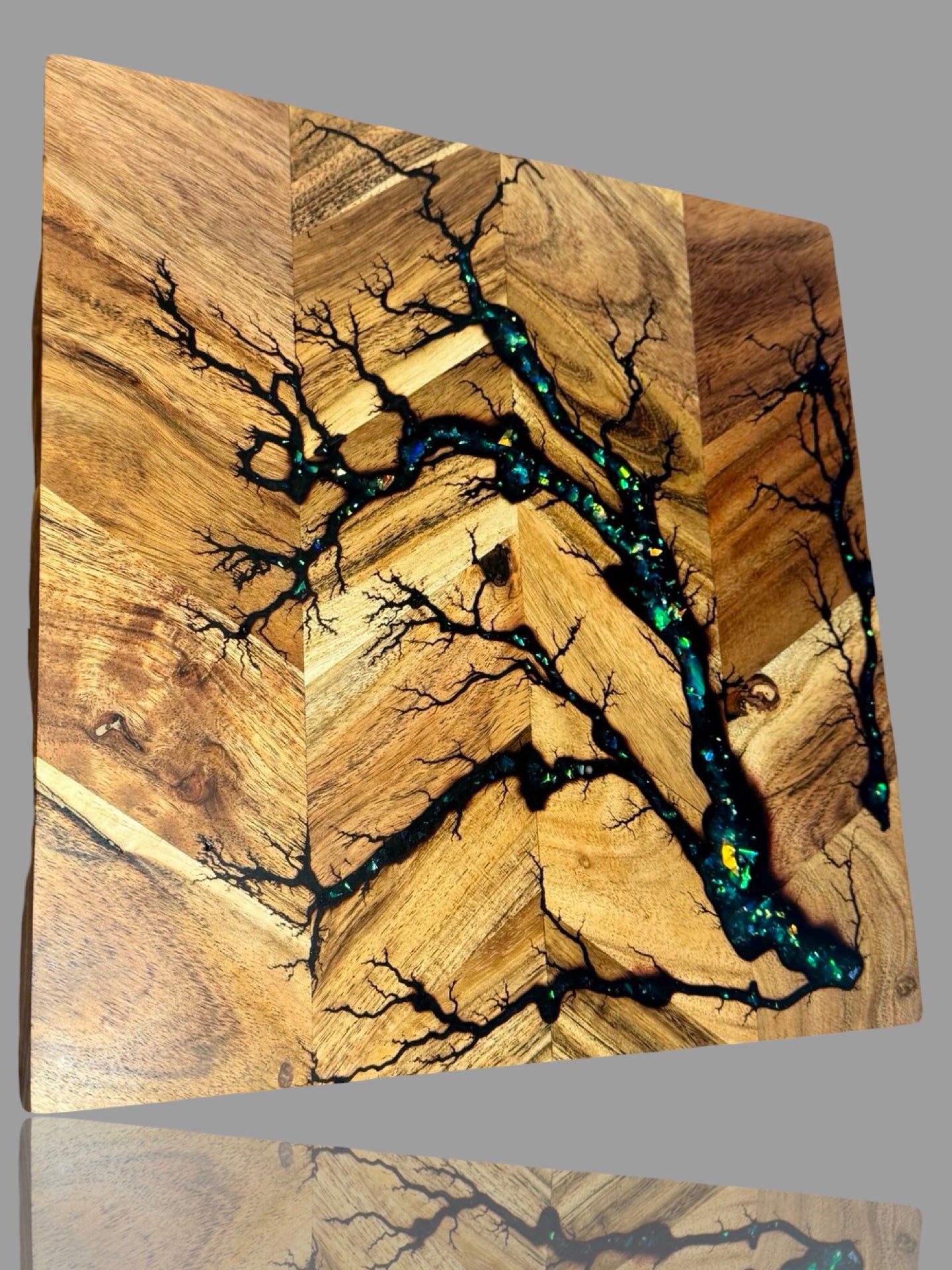 Fractal Flow Designs resin chopping board, Australian timber, premium handmade charcuterie and carving board