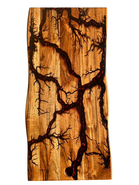 Live Edge Charcuterie Board – Black & Red | Fractal Flow Designs | Australian Made