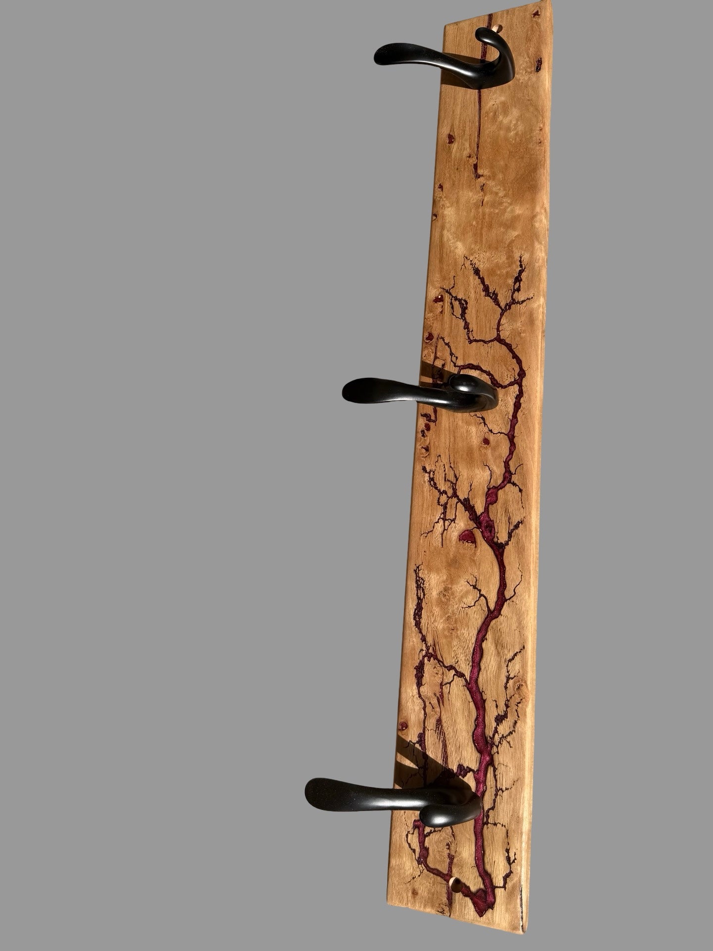 Resin & Birds Eye Timber Coat Rack | Fractal Flow Designs - Resin Boards | Australia