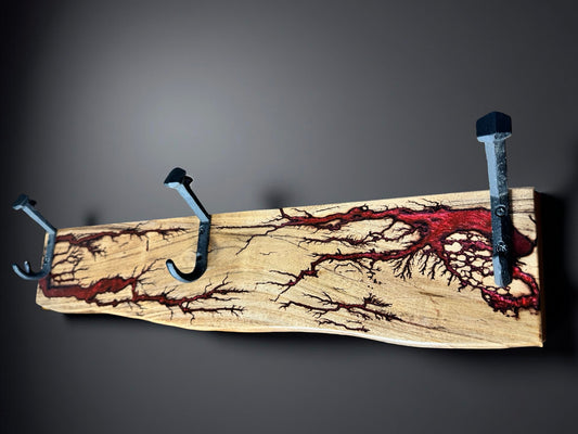 Solid timber coat rack with resin accent, premium Australian décor