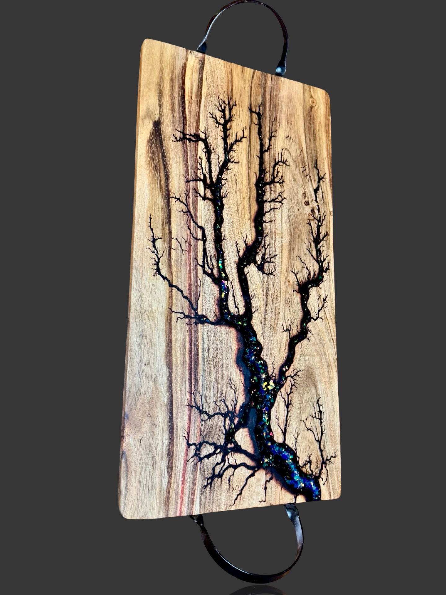 Handmade serving and grazing board with resin art inlay, sustainable Australian timber – perfect kitchen and dining decor
