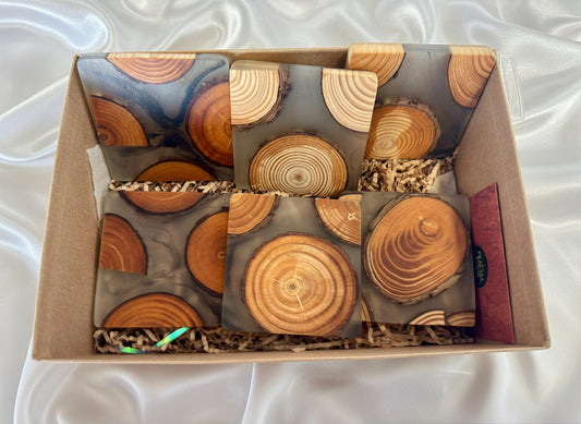 Resin coasters Australia, unique fractal burning lightning design by Fractal Flow Designs