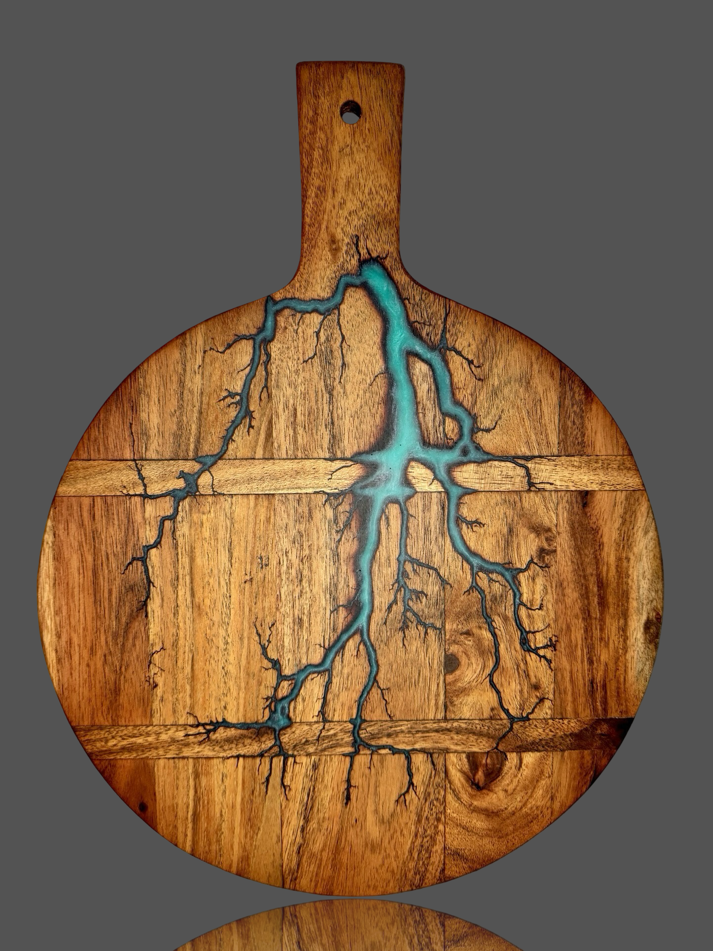 Round Resin Serving Paddle Board – Handcrafted Timber Charcuterie & Cheese Platter | Fractal Flow Designs (Bairnsdale, VIC, Australia) – Fractal Flow Designs, Australian-made resin board from Bairnsdale Victoria