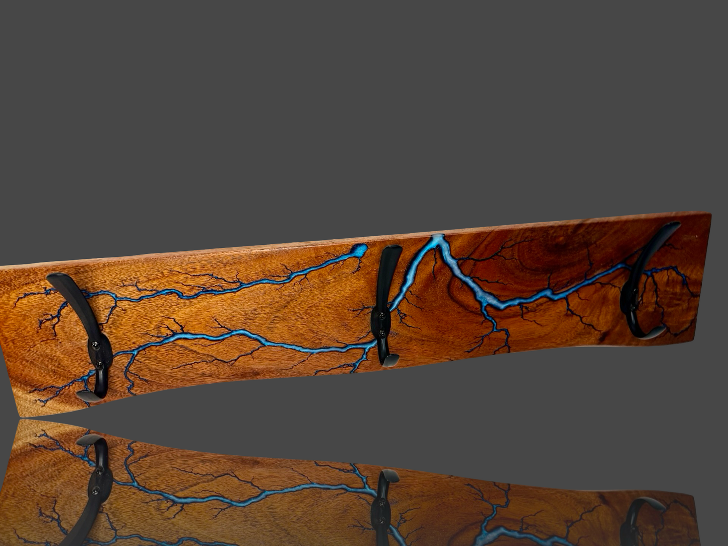 Fractal burnt timber coat rack handcrafted in Bairnsdale, Victoria