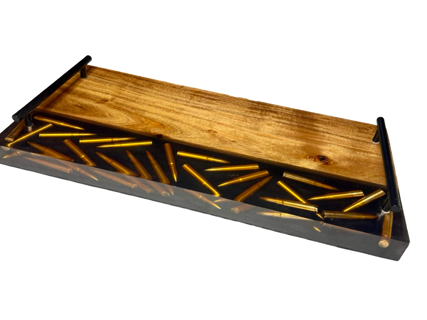 bullets inlayed in resin and blackwood timber perfect for gifting