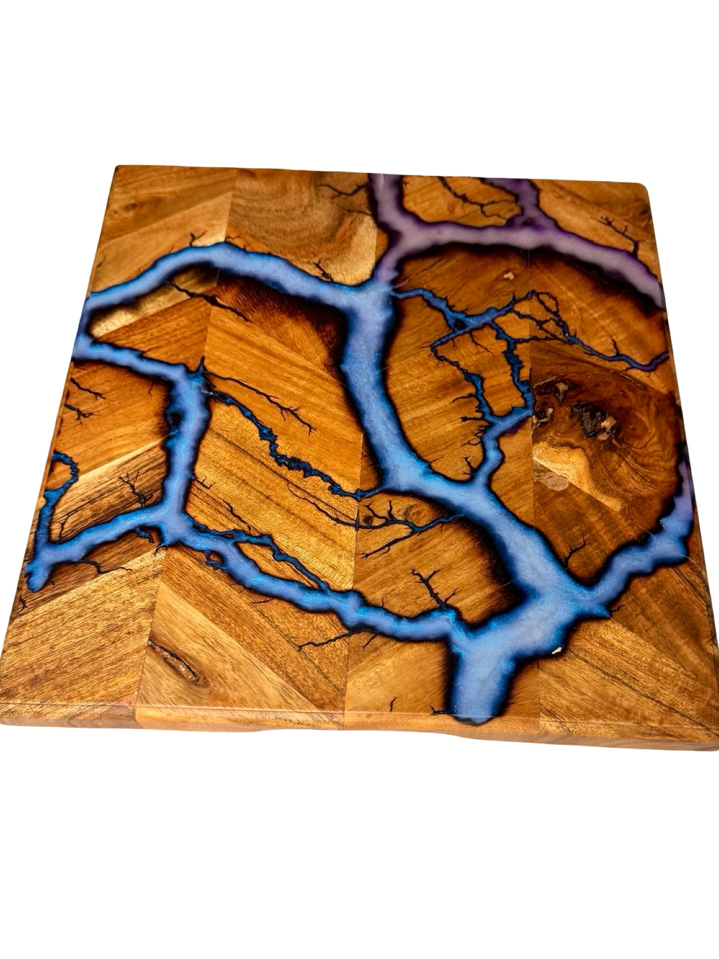 Resin Chopping Board | iridescent Blue / Purple | Fractal Flow Designs | Australia