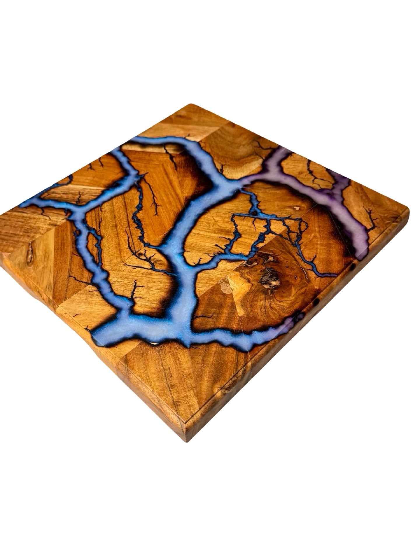 Resin Chopping Board | iridescent Blue / Purple | Fractal Flow Designs | Australia