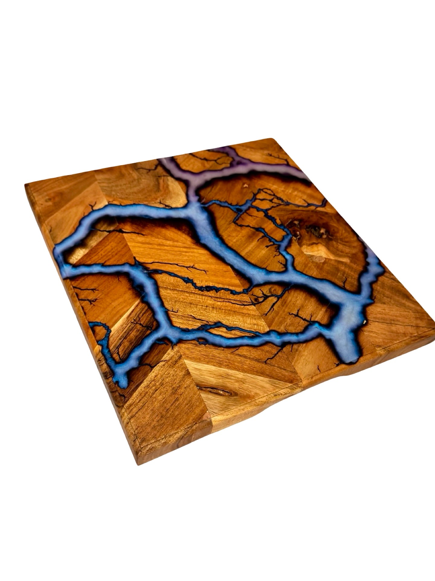 Resin Chopping Board | iridescent Blue / Purple | Fractal Flow Designs | Australia