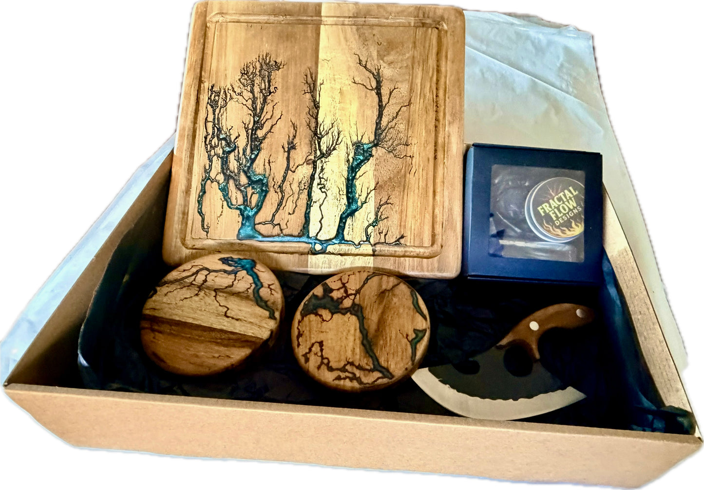 Resin Cheese Board Gift Box – Fractal Flow Designs