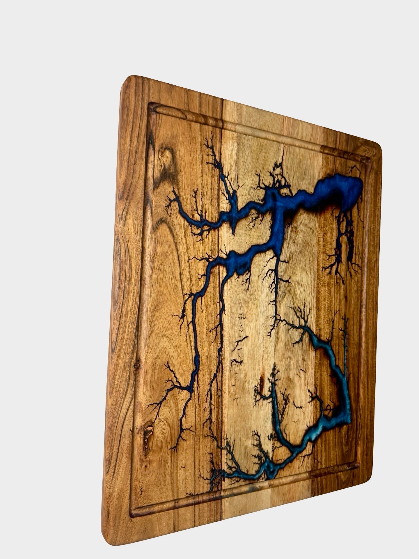 Resin Chopping Board | Blues | Fractal Flow Designs | Australia