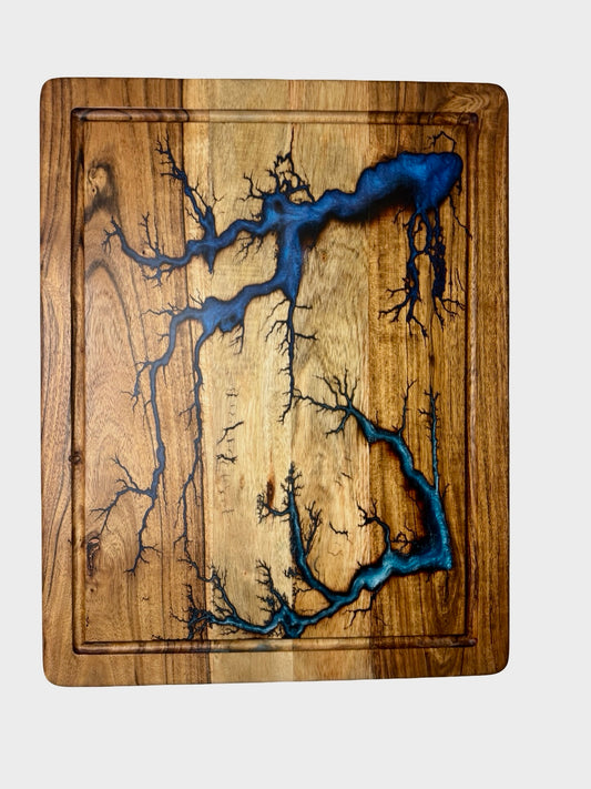 Resin Chopping Board | Blues | Fractal Flow Designs | Australia