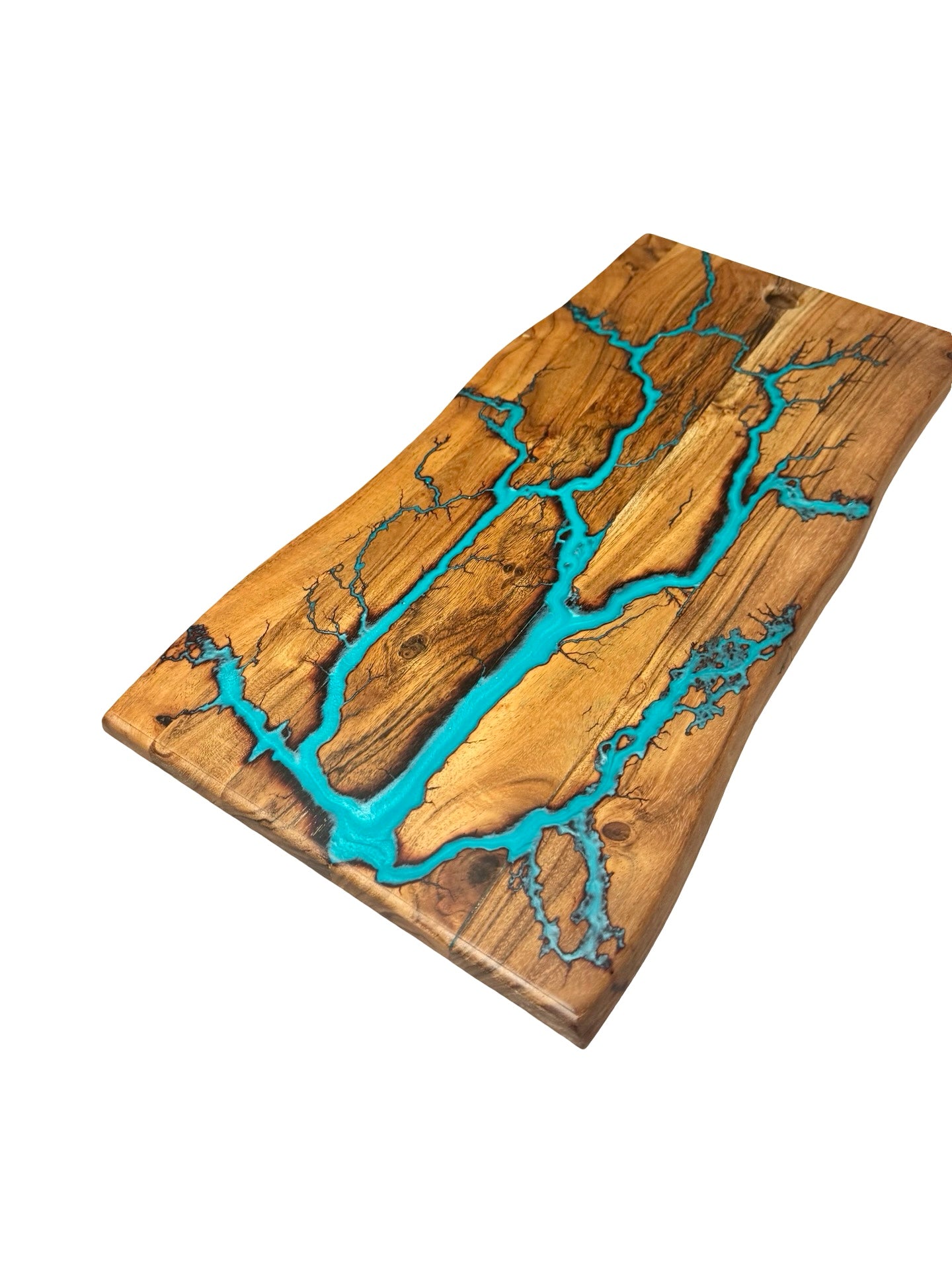 lagoon blu resin serving board made by fractal flow designs - resin boards australia