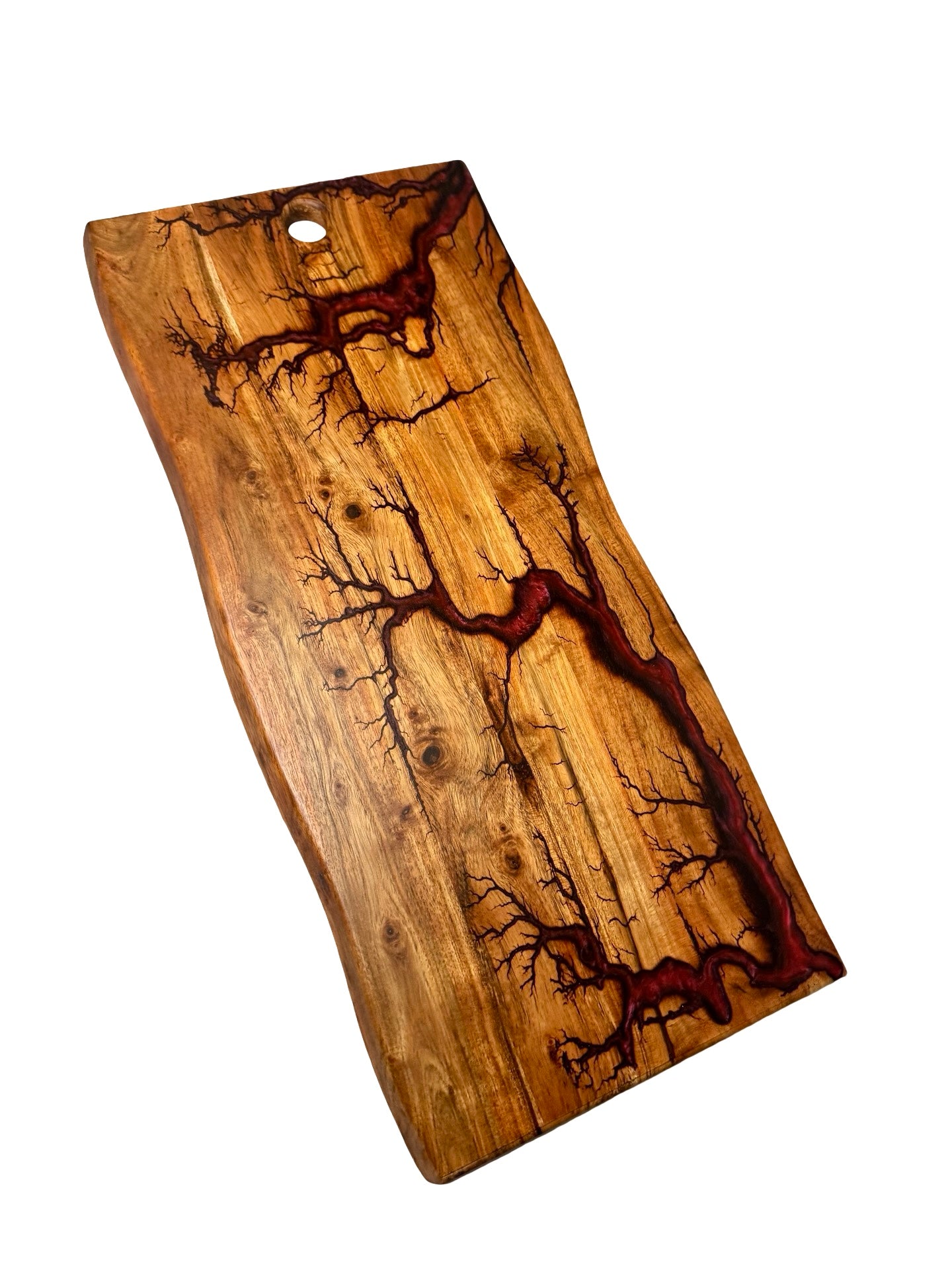 Live Edge Serving Board – Red | Fractal Flow Designs | East Gippsland