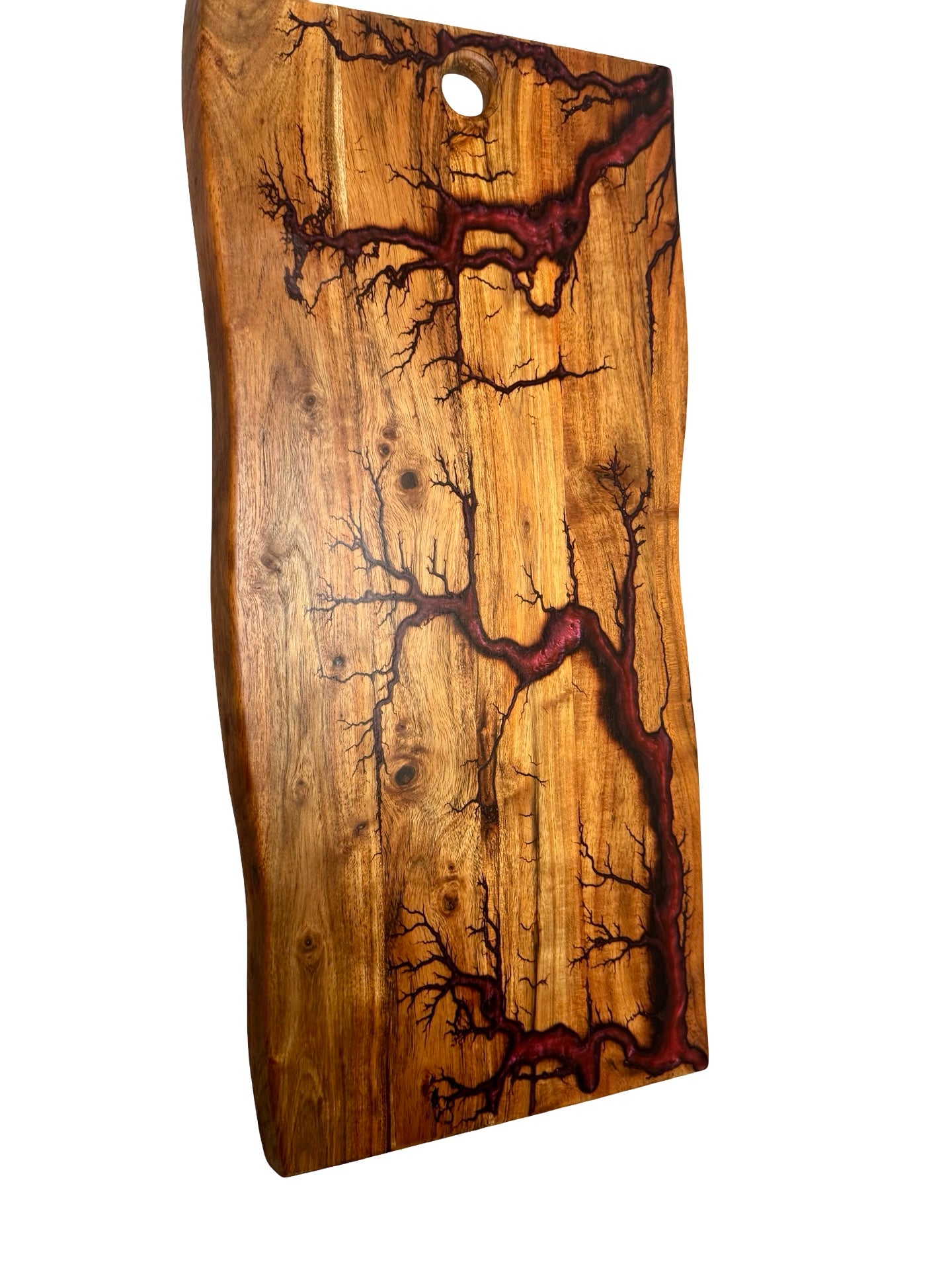 Live Edge Serving Board – Red | Fractal Flow Designs | East Gippsland