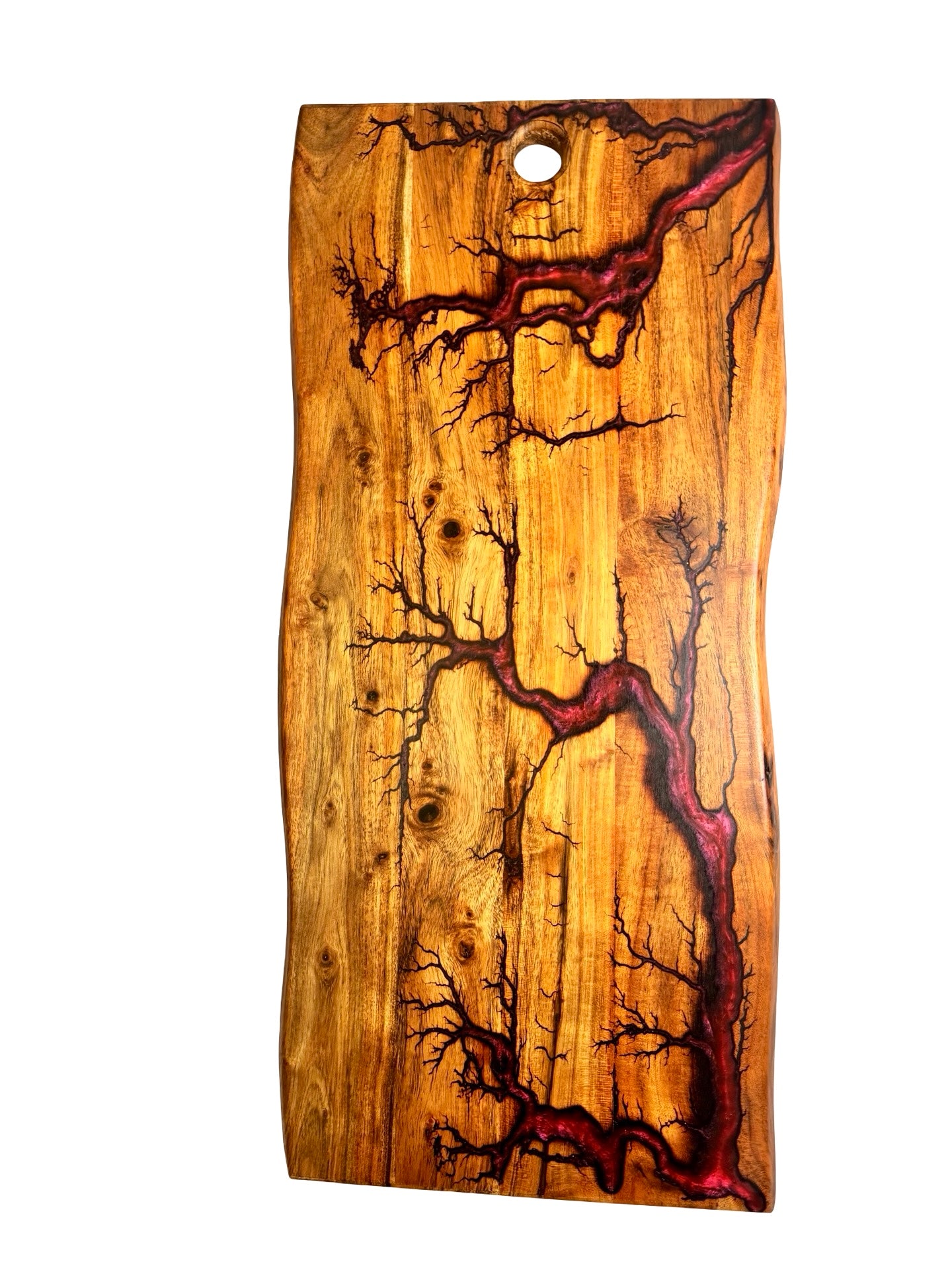 Live Edge Serving Board – Red | Fractal Flow Designs | East Gippsland