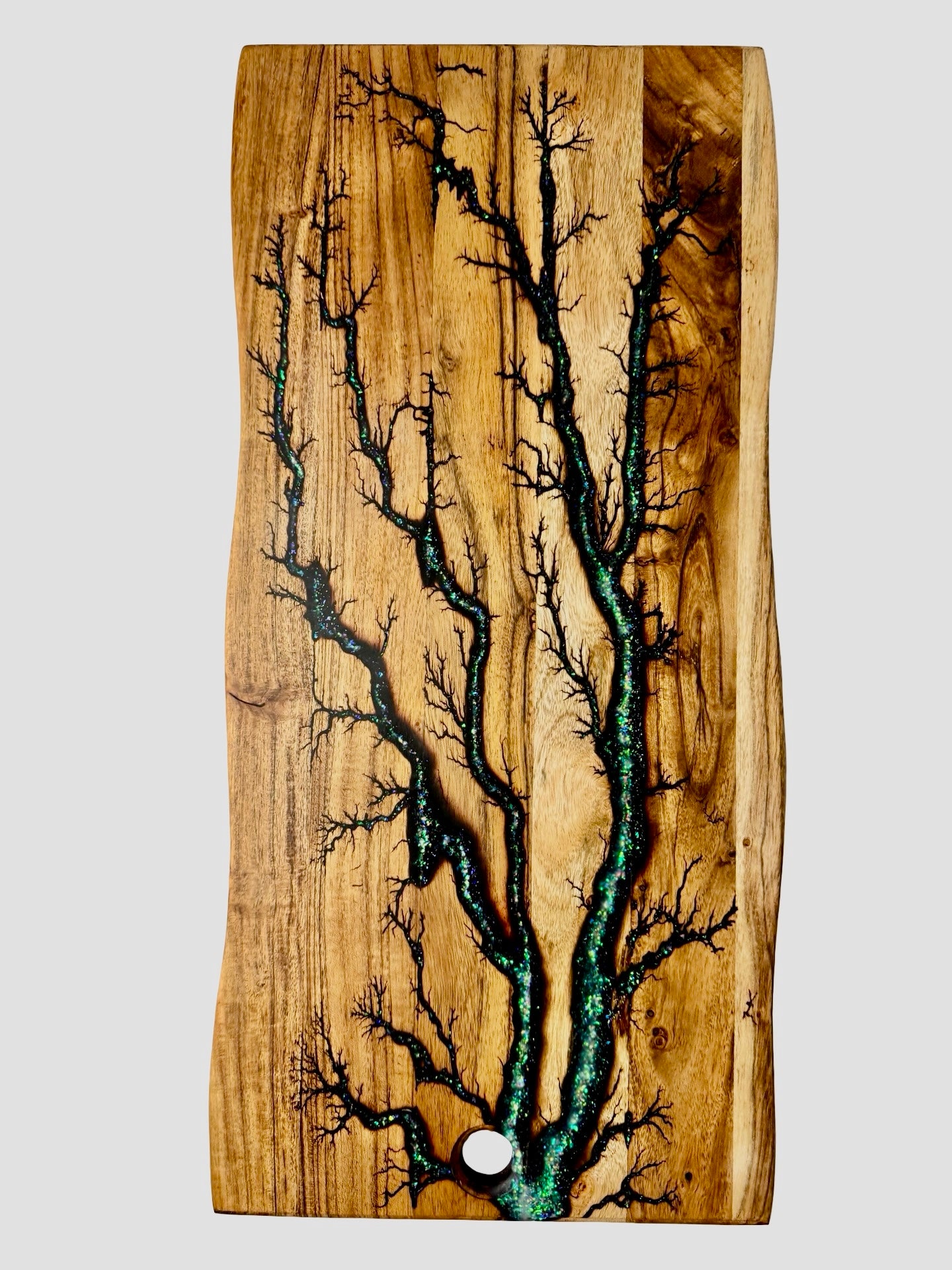 Live Edge Resin Board – Green Sparkle | Australian Made Resin Boards