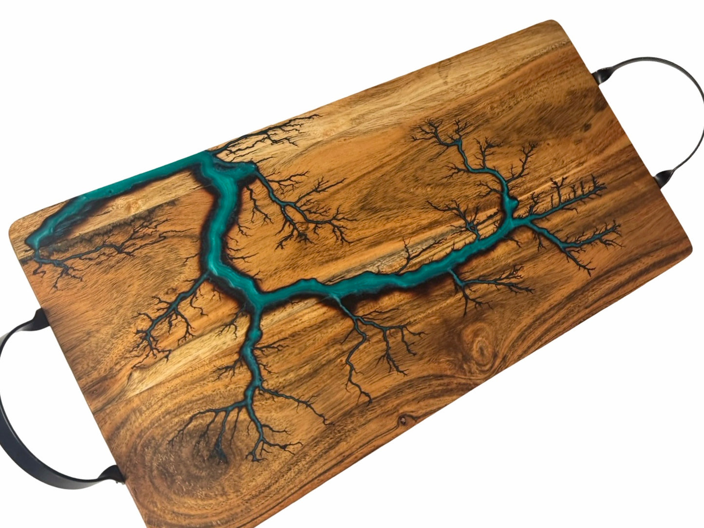 Marine Green Resin Serving Board | Fractal Flow Designs | Australian Made