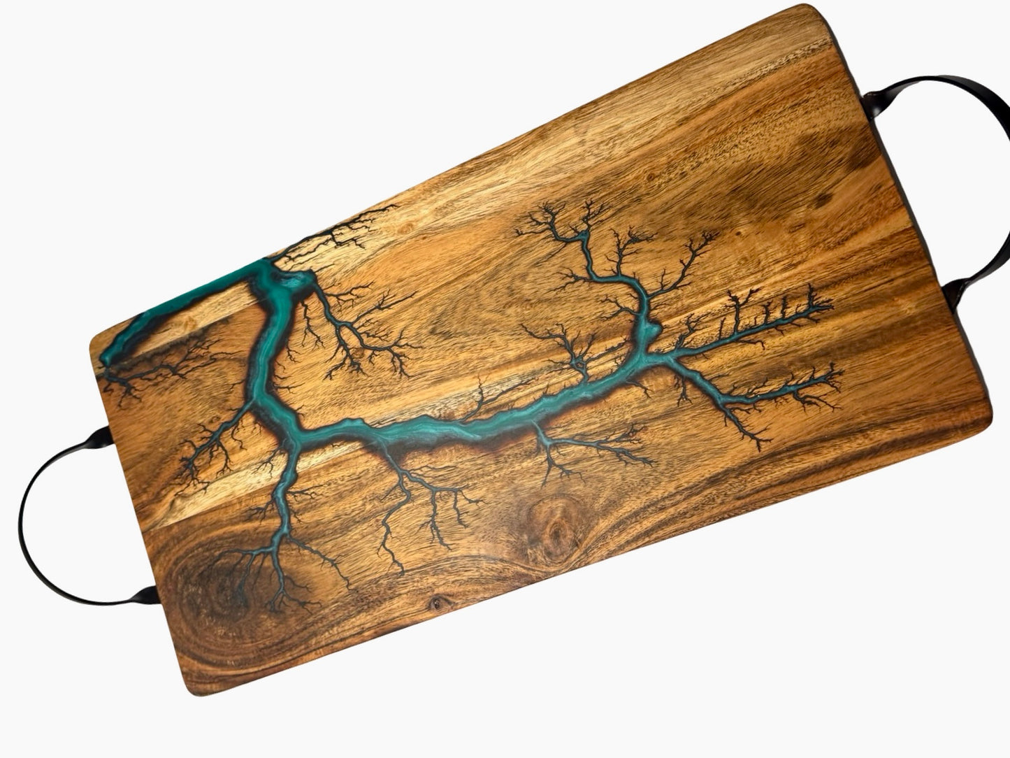 Marine Green Resin Serving Board | Fractal Flow Designs | Australian Made