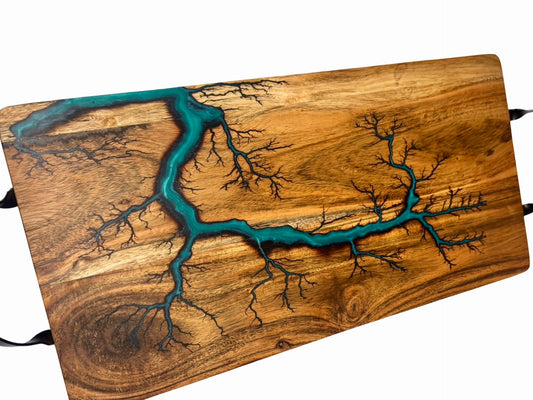 Marine Green Resin Serving Board | Fractal Flow Designs | Australian Made