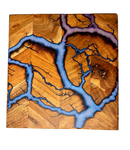Resin Chopping Board | iridescent Blue / Purple | Fractal Flow Designs | Australia