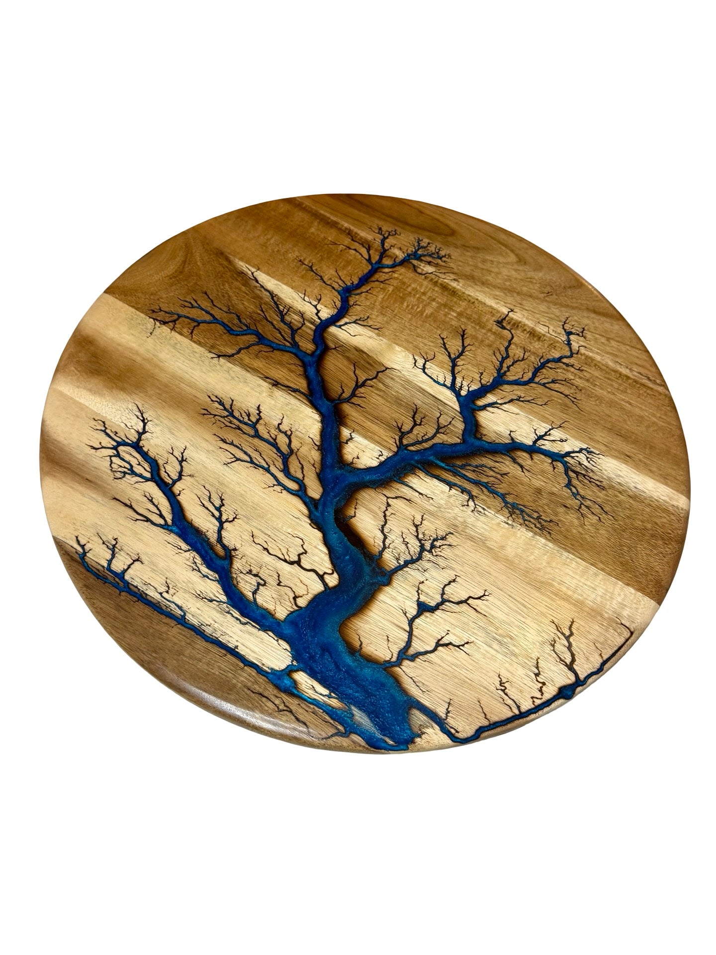 amazing fractal burning art by fractal flow designs on an acacia lazy susan, australia wide shipping available