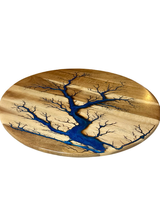 Resin Lazy Susan | Sapphire Blue | Fractal Flow Designs | Australia