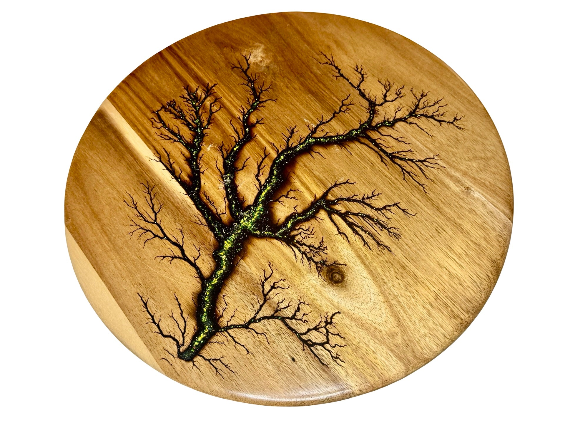 gorgeous lazy susan by fractal flow designs featuring fractal burning art by fractal flow designs in victoria