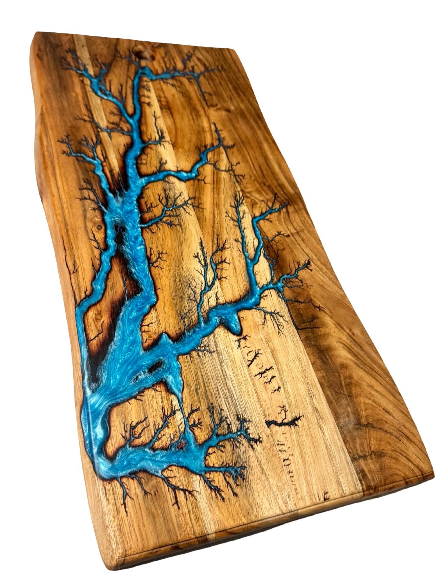 Live Edge Resin Board – Sky blue  | Resin Boards by Fractal Flow Designs | Australian Made