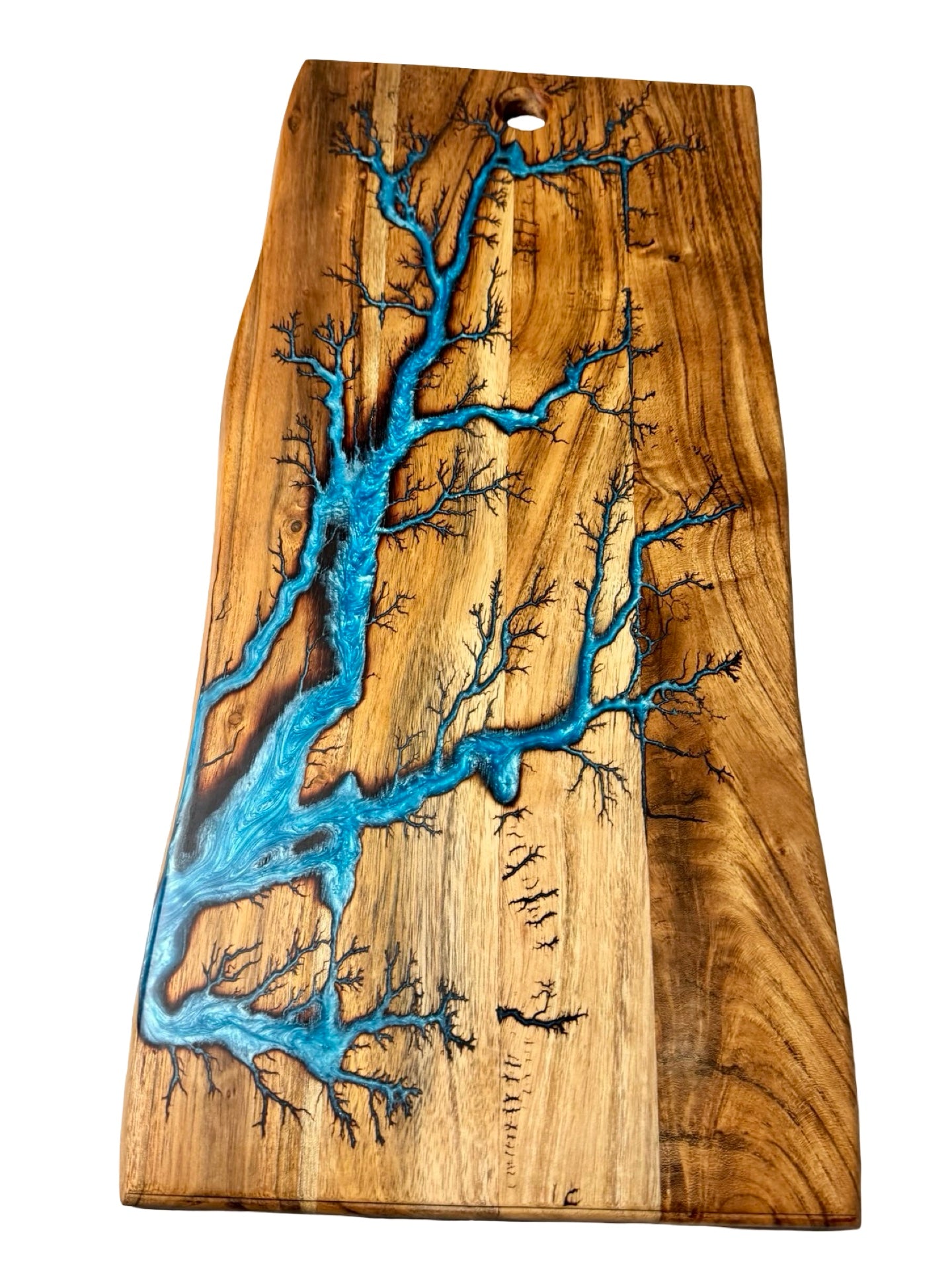 Live Edge Resin Board – Sky blue  | Resin Boards by Fractal Flow Designs | Australian Made