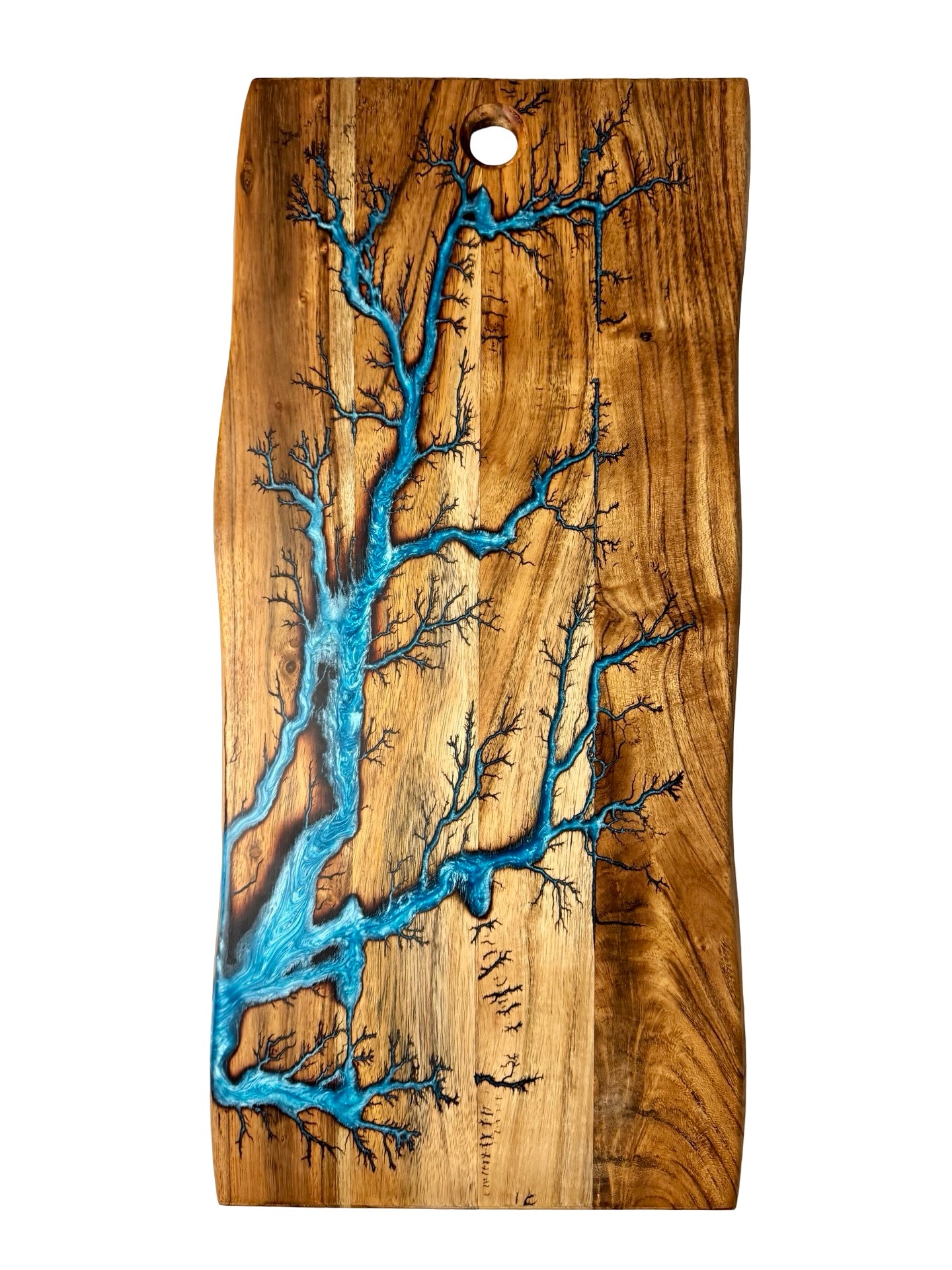Live Edge Resin Board – Sky blue  | Resin Boards by Fractal Flow Designs | Australian Made