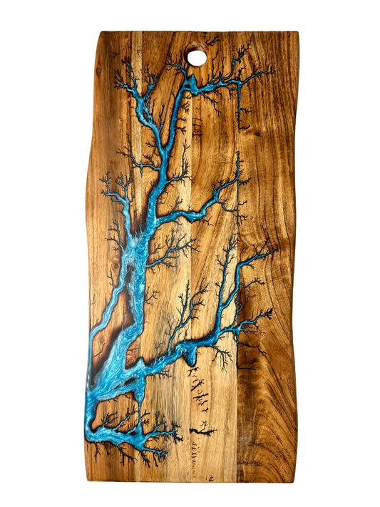 Live Edge Resin Board – Sky blue  | Resin Boards by Fractal Flow Designs | Australian Made