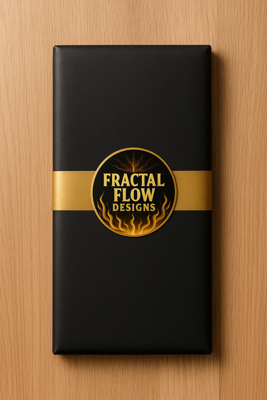 Gift wrapping by Fractal Flow Designs | Australian resin board | Handcrafted in Bairnsdale Victoria | gift wrapping premium black silver by fractal flow designs