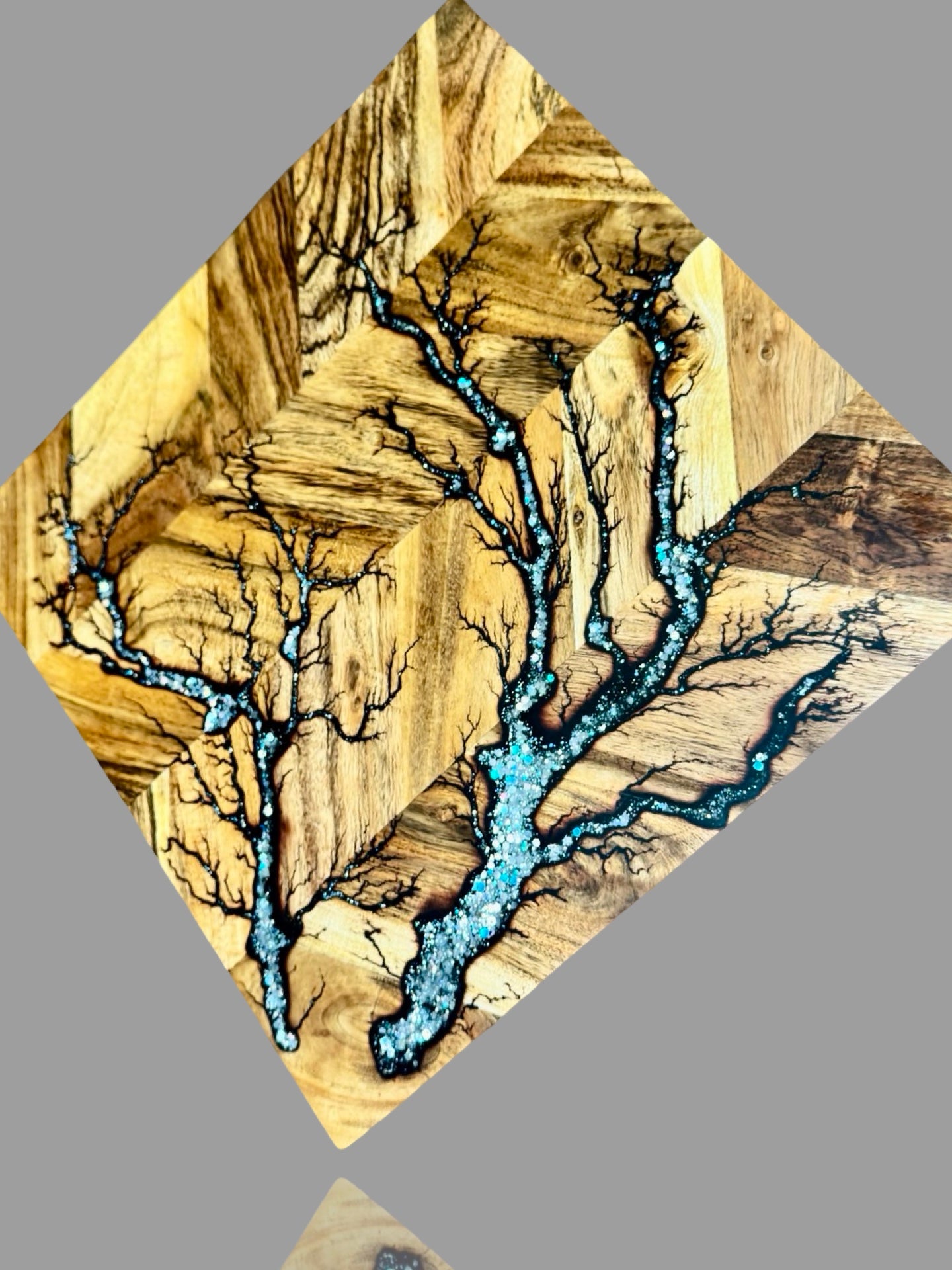 Fractal Flow Designs resin chopping board, handcrafted Australian timber, perfect for charcuterie, carving, or display