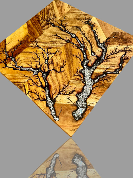 Luxury resin chopping board Australia, artisan timber serving and carving board, handcrafted in Bairnsdale Victoria