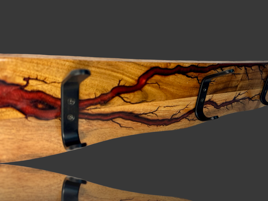 Resin timber coat rack – handcrafted wooden wall-mounted hanger ships Australia-wide
