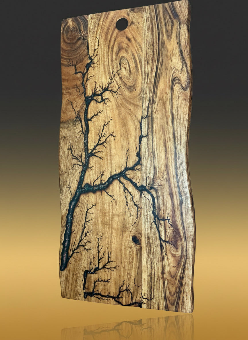 Handcrafted live edge resin charcuterie board | Unique Australian hardwood platter for cheese, meats and grazing spreads