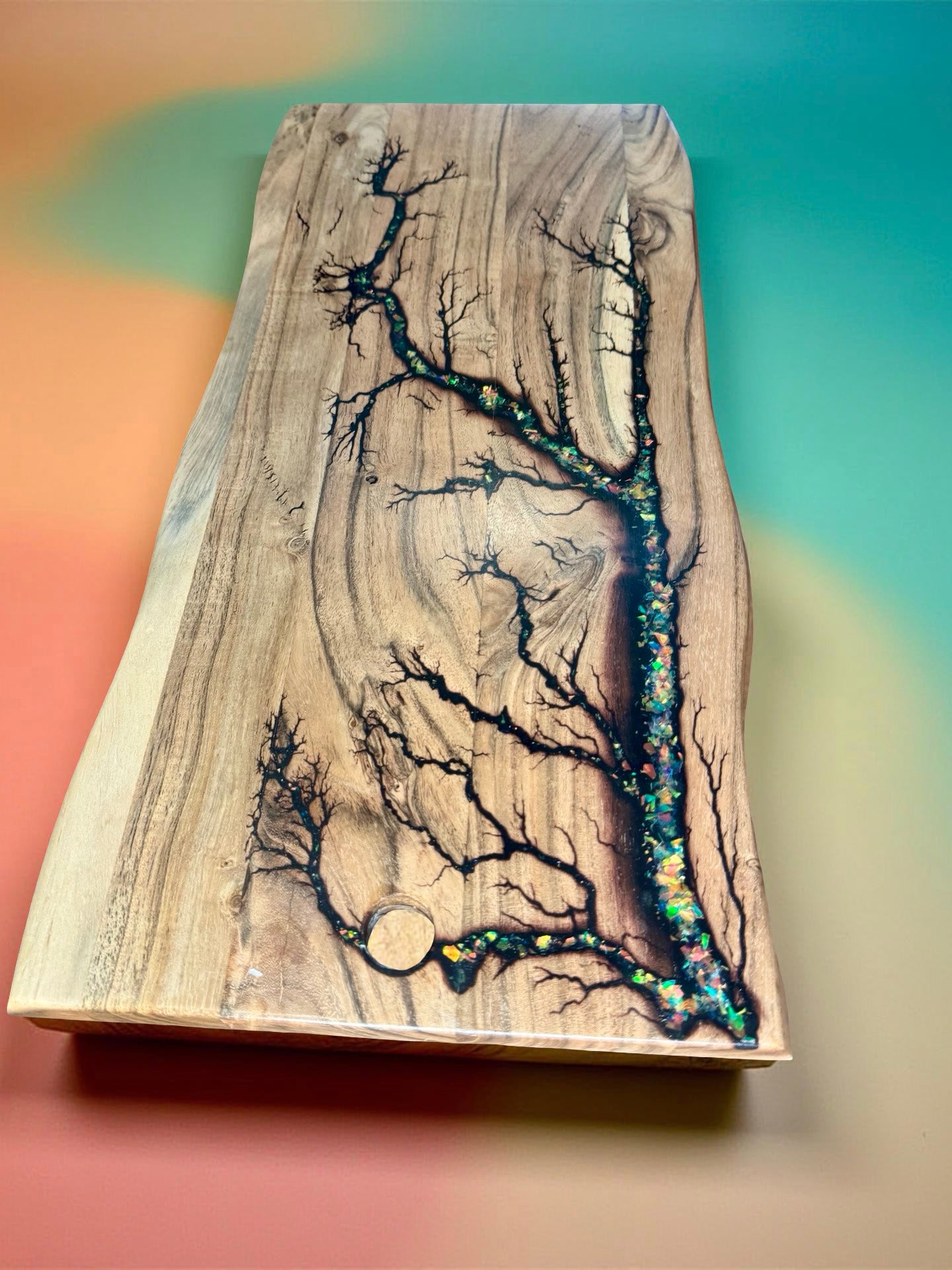 Australian made charcuterie board timber and resin luxury serving platter