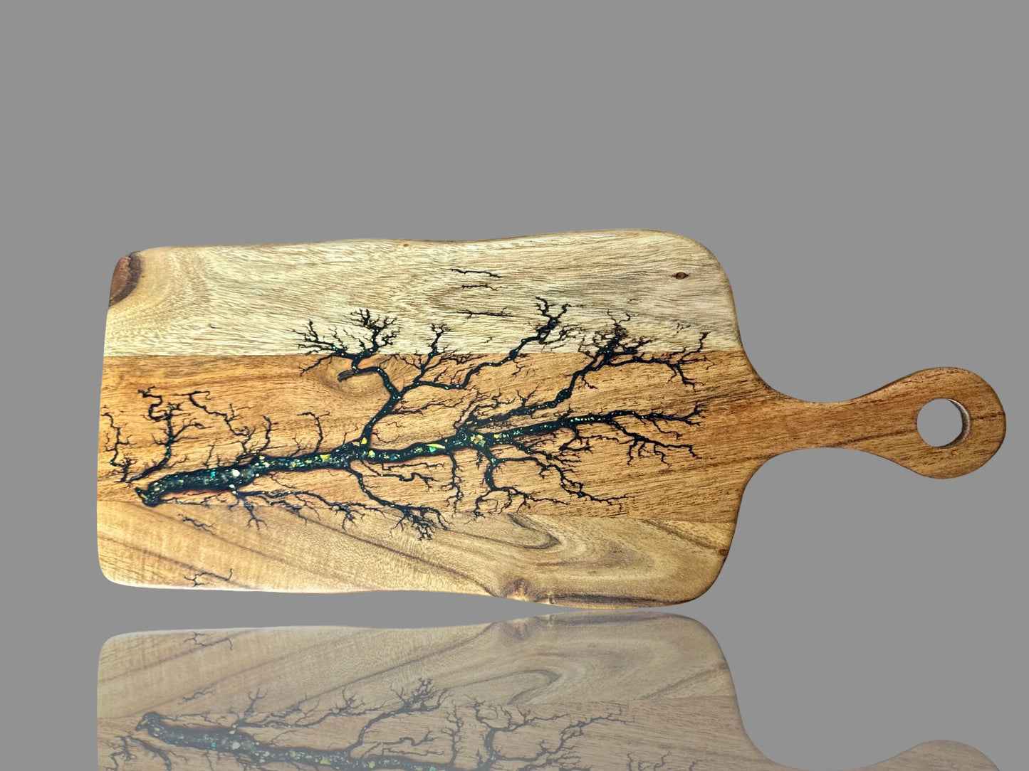 Resin art cheese board paddle – Bairnsdale timber serving gift idea