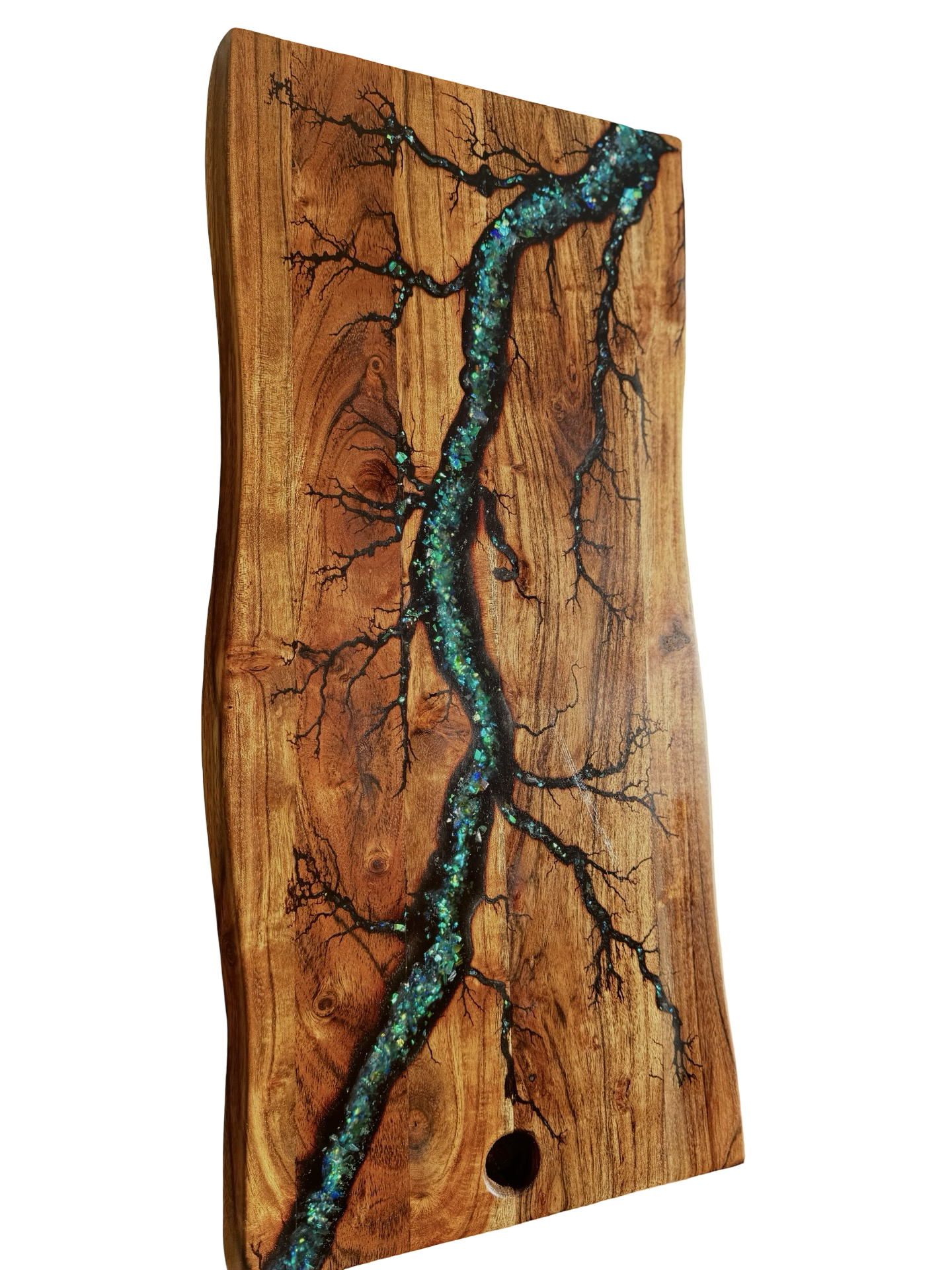 Live Edge Charcuterie Board – Green Opal | Fractal Flow Designs | Australian Made