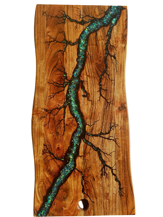 Live Edge Charcuterie Board – Green Opal | Fractal Flow Designs | Australian Made
