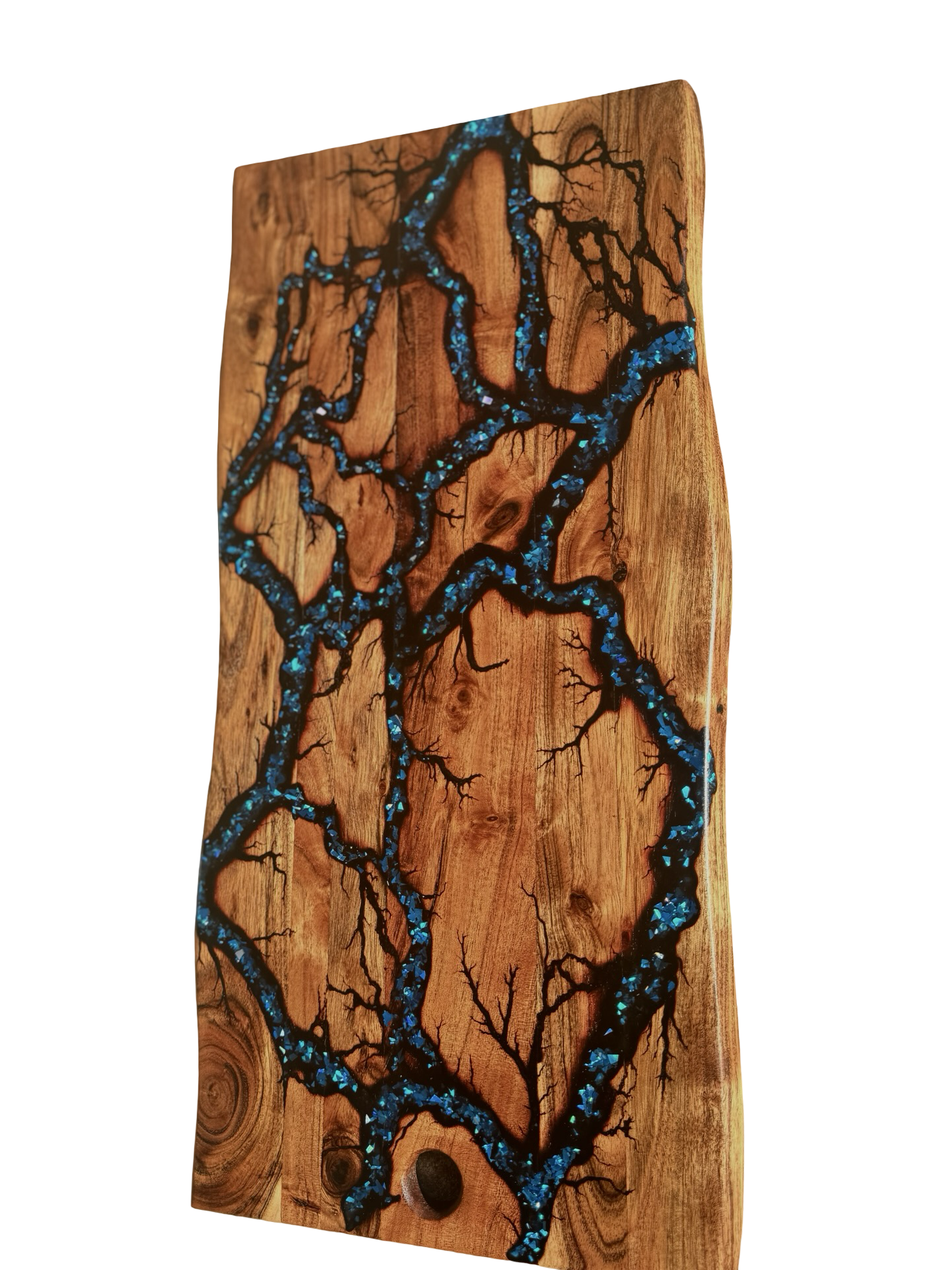 Live Edge Serving Board – Blue | Fractal Flow Designs | Australian Made