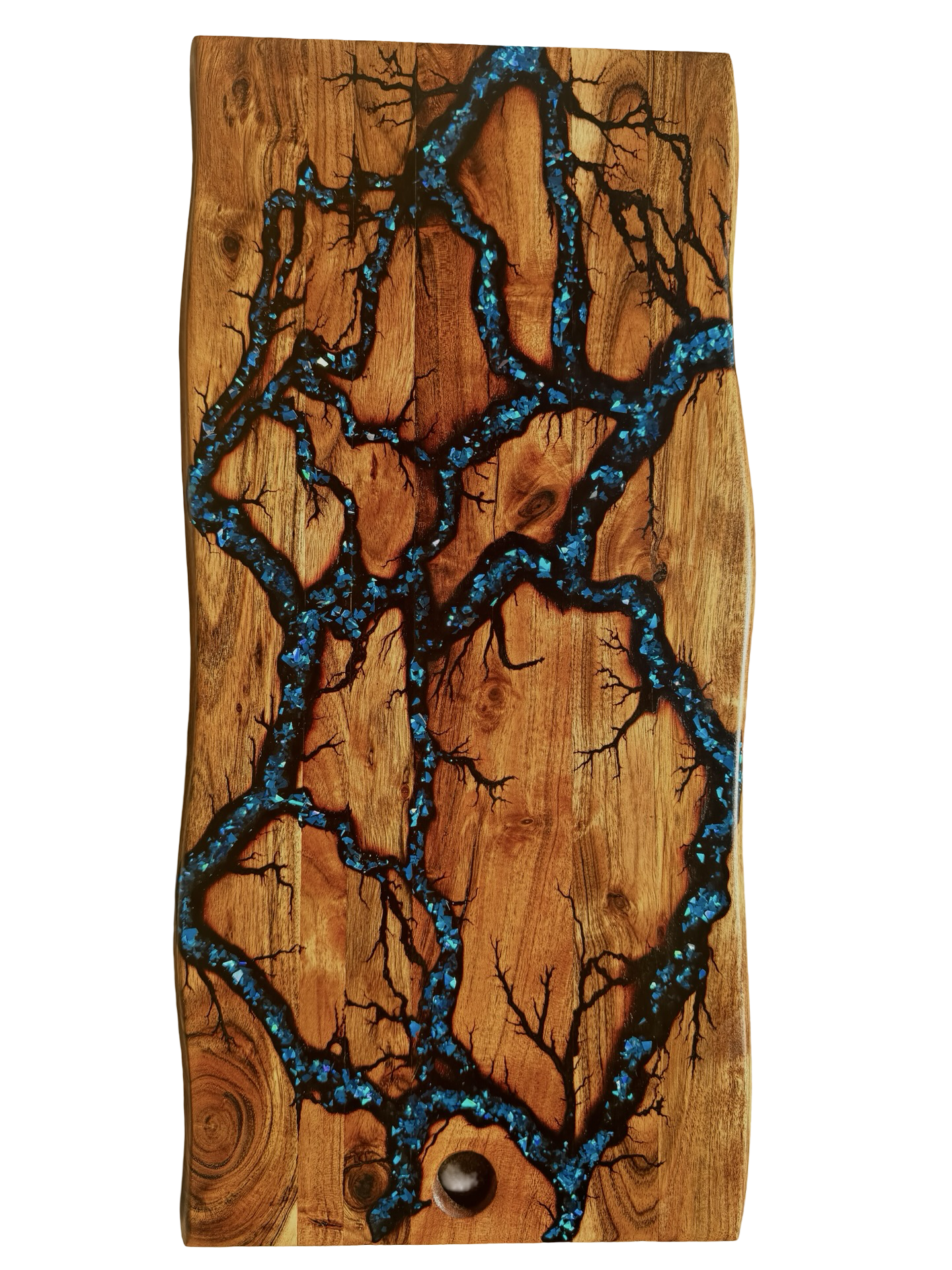 Live Edge Serving Board – Blue | Fractal Flow Designs | Australian Made