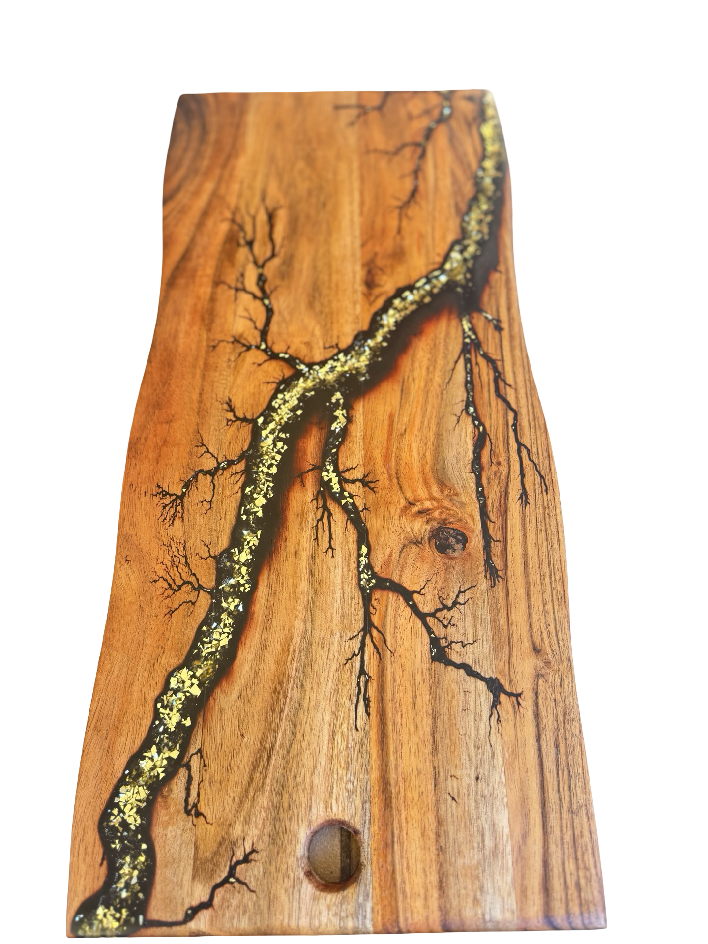 Live Edge Charcuterie Board – Gold Sparkle| Fractal Flow Designs | Australian Made