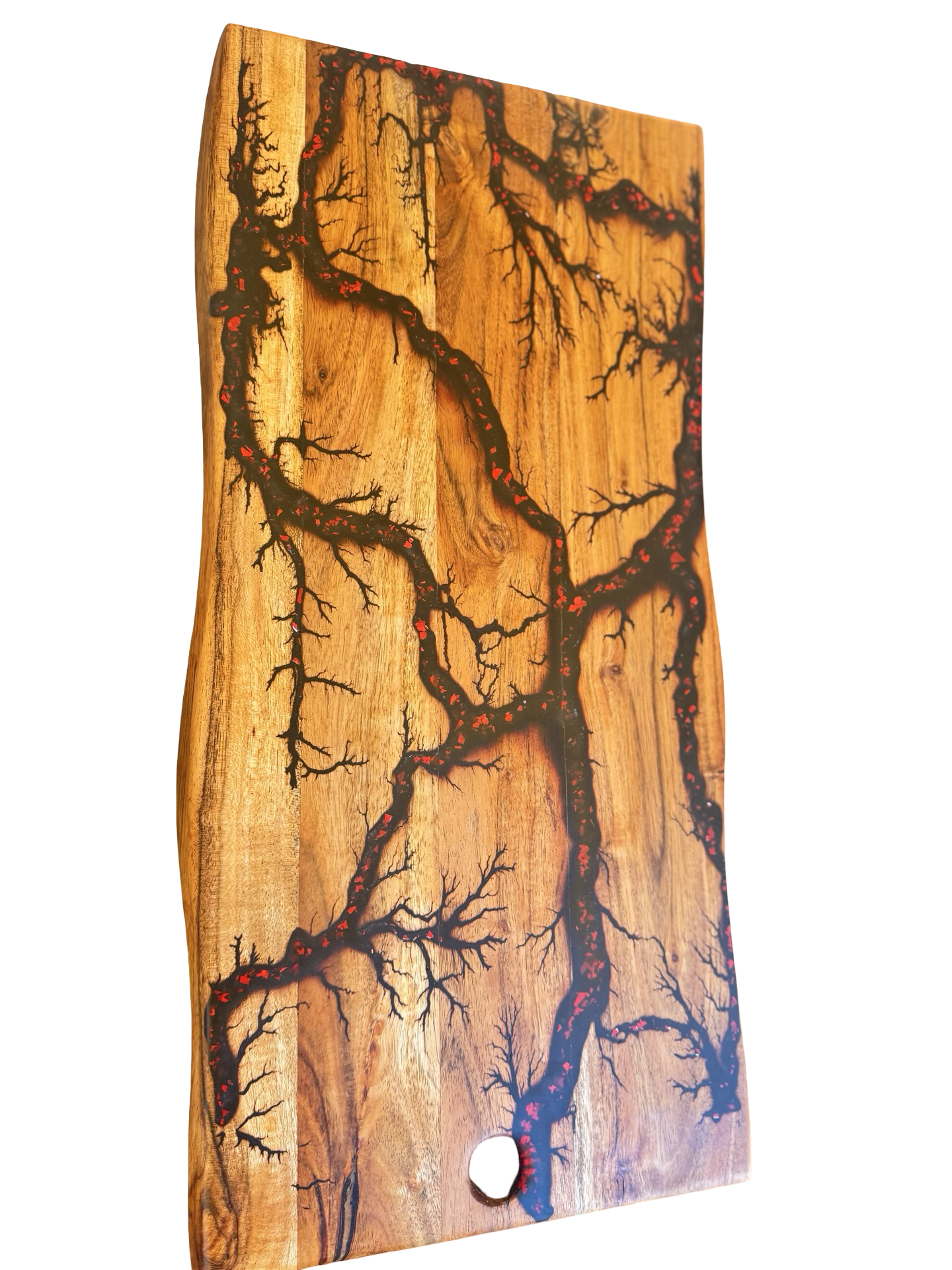 Live Edge Charcuterie Board – Black & Red | Fractal Flow Designs | Australian Made