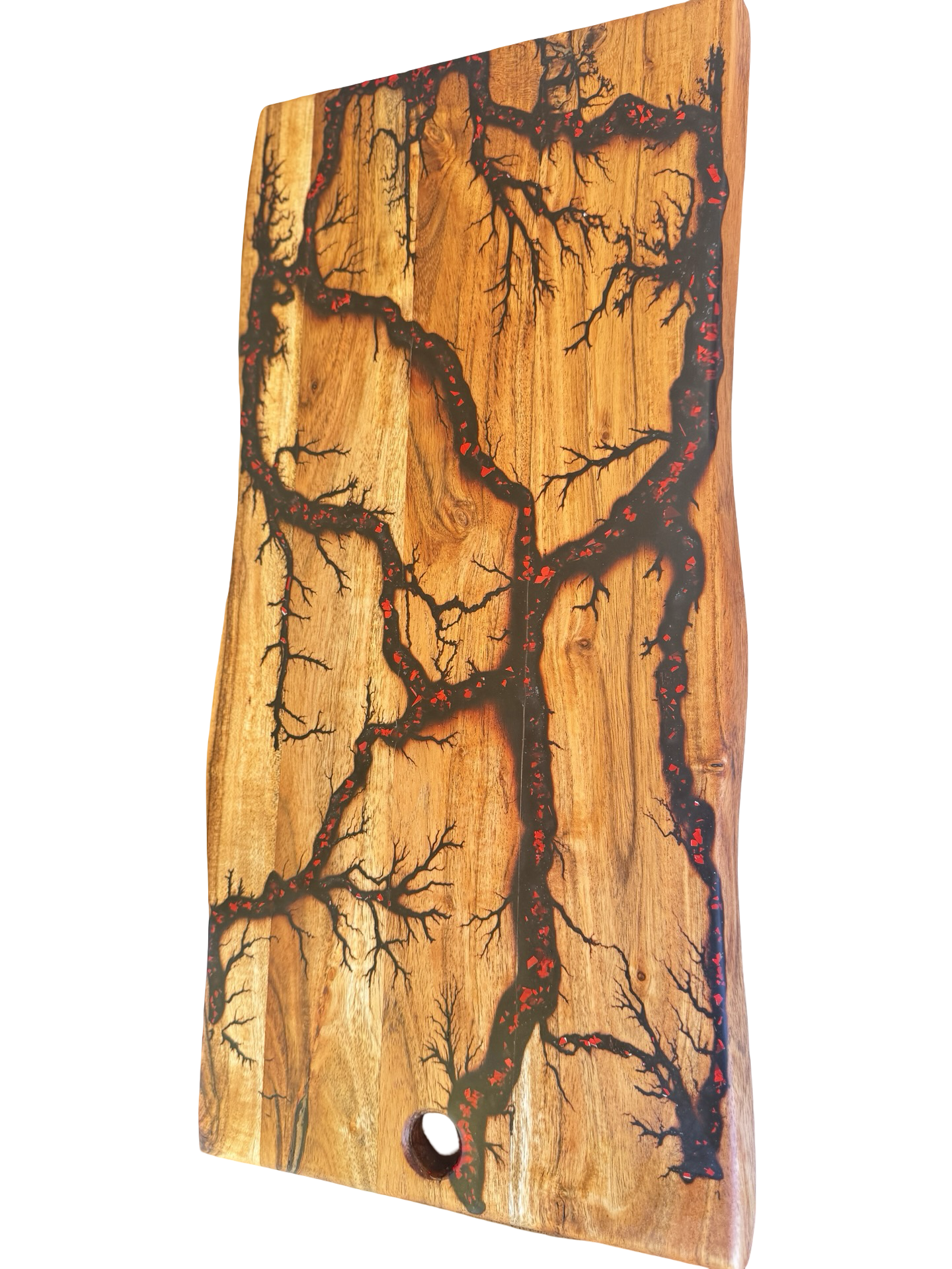 Live Edge Charcuterie Board – Black & Red | Fractal Flow Designs | Australian Made