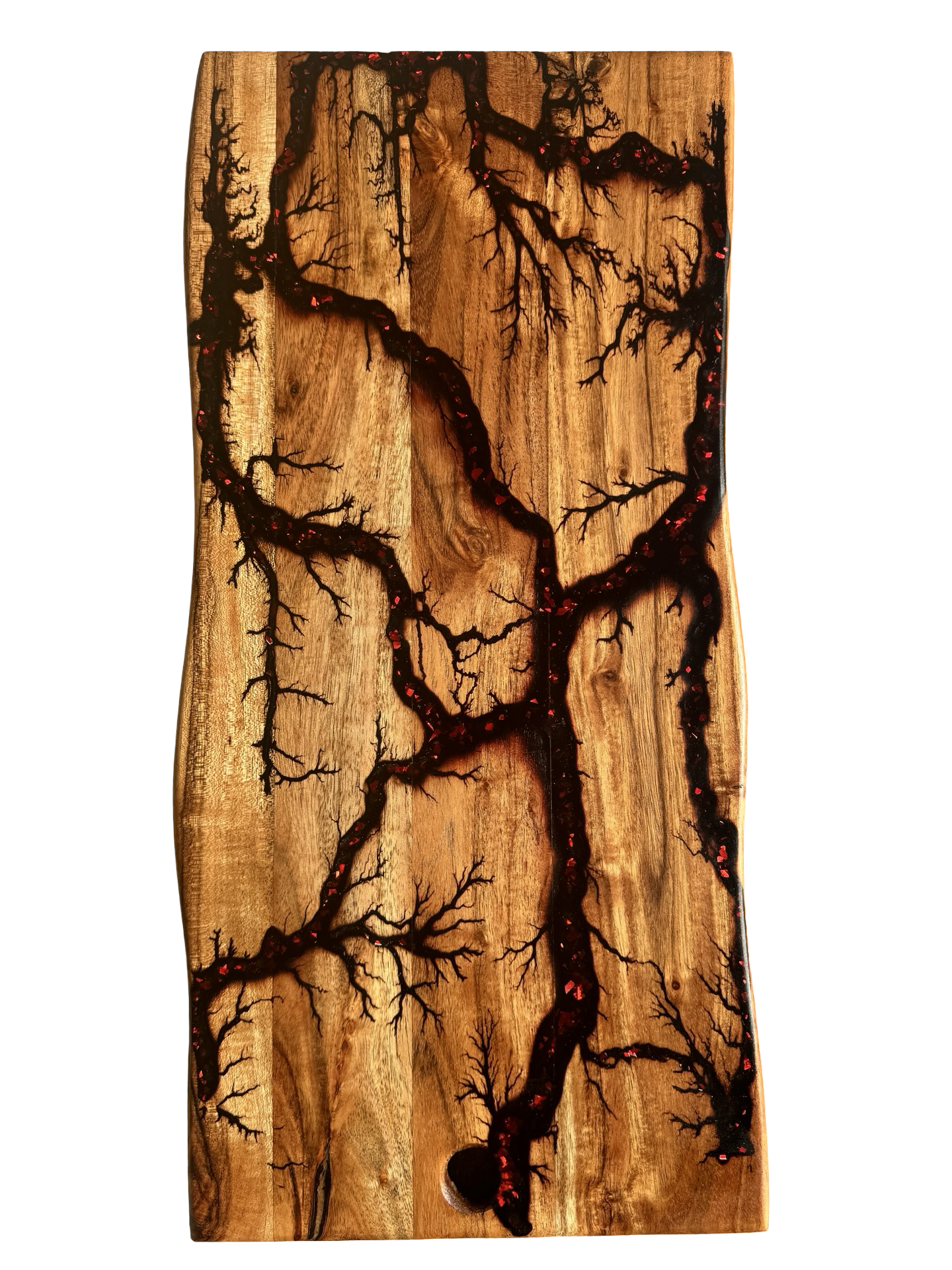 Live Edge Charcuterie Board – Black & Red | Fractal Flow Designs | Australian Made